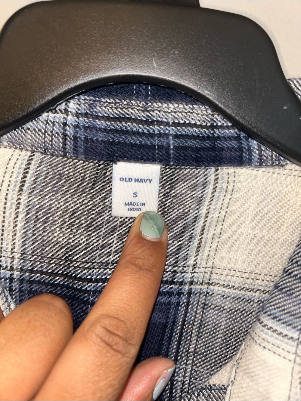 Old Navy Dress - navy/cream plaid Webster inspired button front shirt dress - Picture 4 of 11